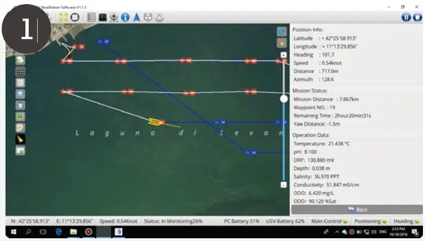 USV base station software and real-time water quality data