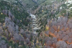 Avalanche corridor surveyed in the French Pyrenees