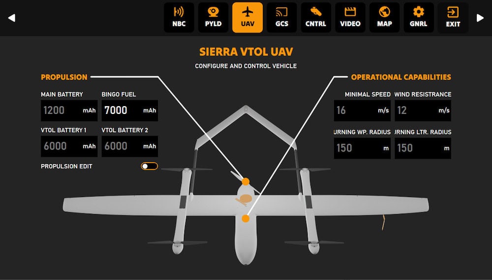 Thunder GCS UxV settings