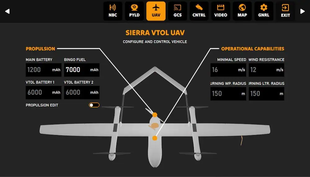 Thunder GCS UxV settings