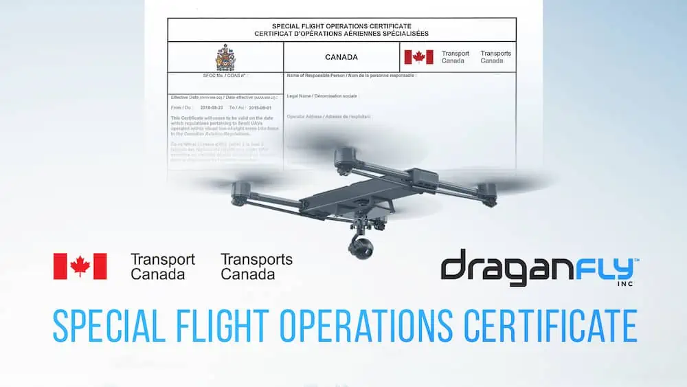 Transport Canada SFOC Granted for Draganfly