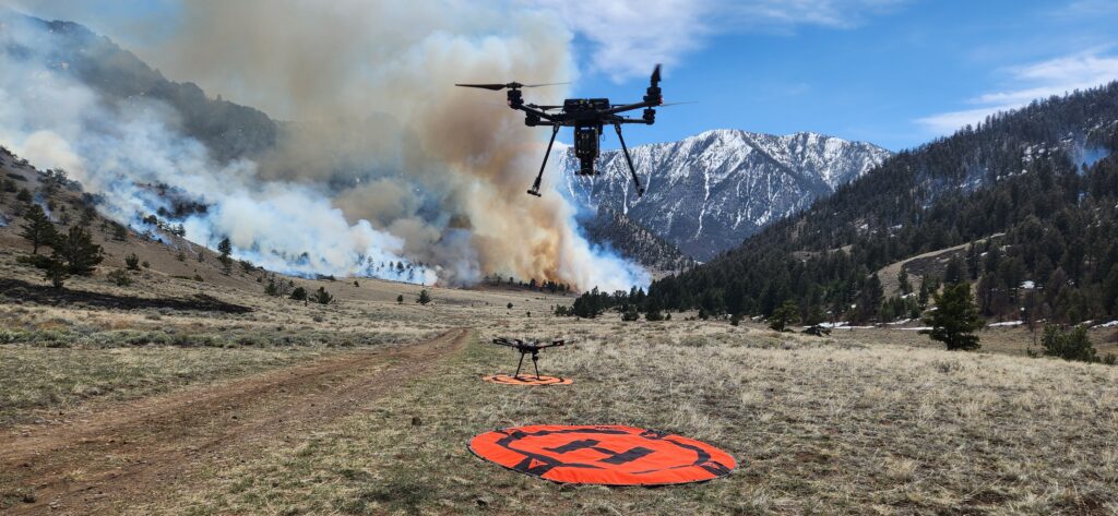 Forest Service UAS operations supporting a WY spring prescribed fire.
