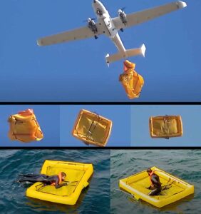 Successful deployment of a lifeboat from the TEKEVER AR5 Search and Rescue Drone