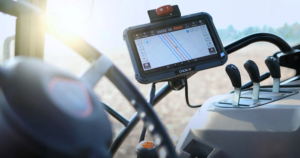 Auto steering system on farming equipment