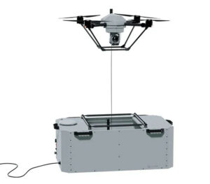 Tethered drone for aerial surveillance by Elistair