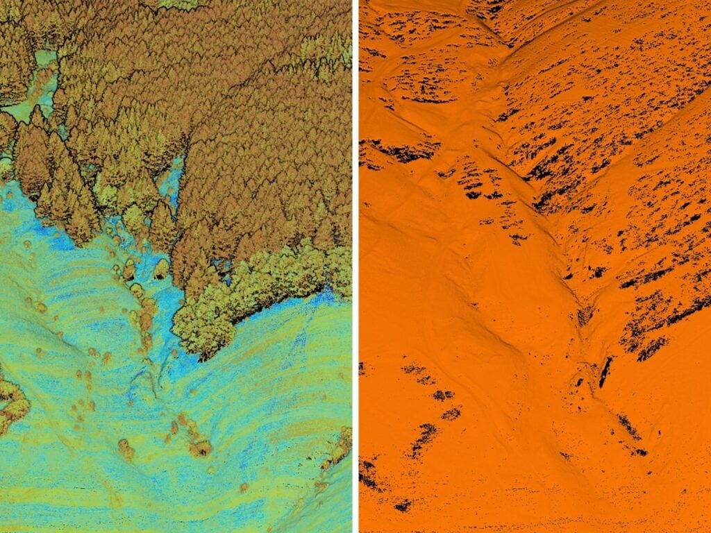 High-density ground point cloud under dense vegetation