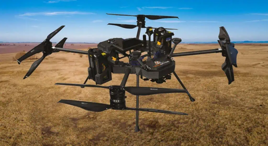 Multirotor drone with contra rotating propellers