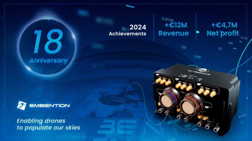 Embention Marks 18 Years of Growth in UAV Flight Control Systems