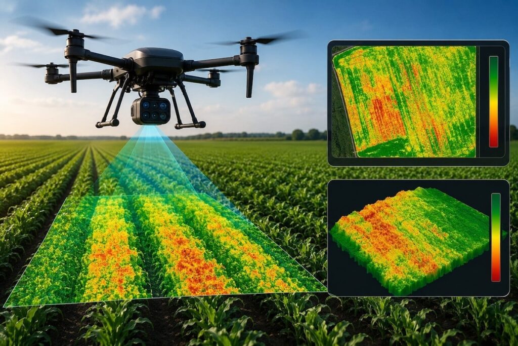 Multispectral Sensing: Unlocking Crop Health & Yield Potential with Agricultural Drones