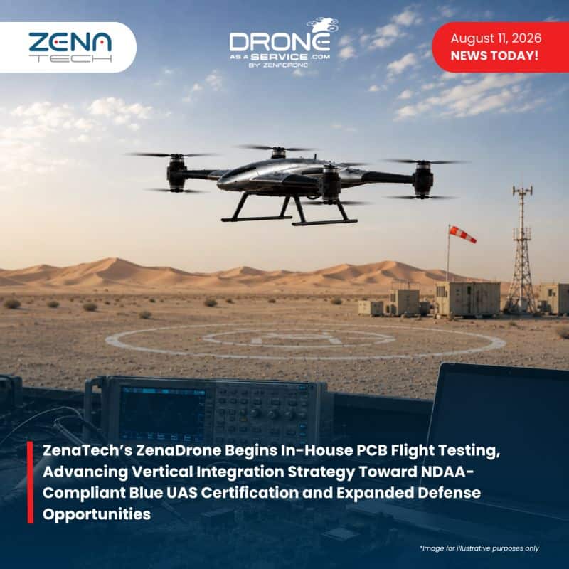 ZenaDrone Begins In-House PCB Flight Testing & Accelerates Defense Market Strategy