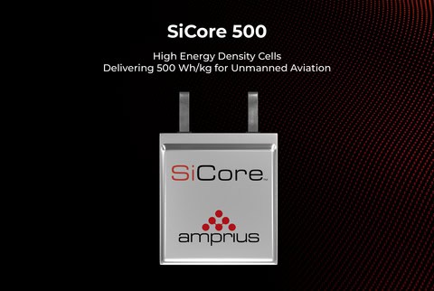 Amprius Unveils High Energy Density SiCore 500 Battery Cells for Unmanned Aviation